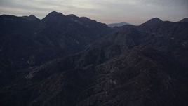 5K aerial stock footage of San Gabriel Mountains in California at twilight Aerial Stock Footage | AX0008_047