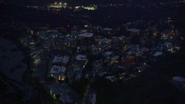 5K aerial stock footage of approaching Jet Propulsion Laboratory at night in Pasadena, California Aerial Stock Footage | AX0008_066