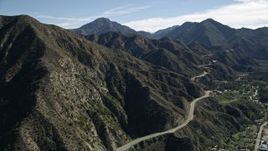 5K aerial stock footage of Big Tujunga Canyon Road in the San Gabriel Mountains, California Aerial Stock Footage | AX0009_013E