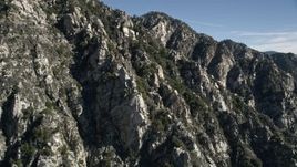 5K aerial stock footage of rocky slopes in the San Gabriel Mountains of California Aerial Stock Footage | AX0009_031