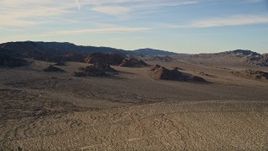 5K aerial stock footage of mountains and open desert, Mojave Desert, California Aerial Stock Footage | AX0011_063