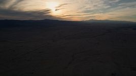 5K aerial stock footage of the Mojave Desert at sunset in California Aerial Stock Footage | AX0012_052