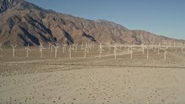 5K aerial stock footage of the San Gorgonio Pass Wind Farm, California Aerial Stock Footage | AX0013_003