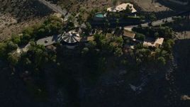 5K aerial stock footage fly away from mansions on the hill, West Palm Springs, California Aerial Stock Footage | AX0013_048