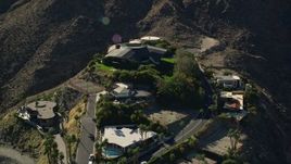 5K aerial stock footage fly over mansions on the hill top, West Palm Springs, California Aerial Stock Footage | AX0013_049E