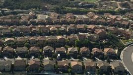 5K aerial stock footage fly by residential neighborhood, Temecula, California Aerial Stock Footage | AX0014_038