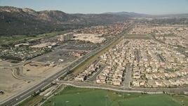 5K aerial stock footage of Pechanga Resort and Casino near residential neighborhoods, Temecula, California Aerial Stock Footage | AX0014_047