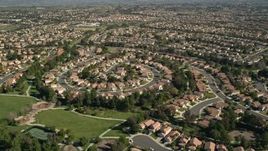 5K aerial stock footage of flying over residential neighborhoods, Temecula, California Aerial Stock Footage | AX0014_052