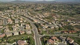 5K aerial stock footage fly over residential neighborhoods, Temecula, California Aerial Stock Footage | AX0014_054