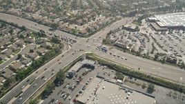 5K aerial stock footage of orbiting a street intersection, Oceanside, California Aerial Stock Footage | AX0015_045