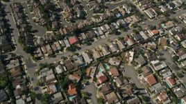 5K aerial stock footage of a bird's eye view of residential neighborhoods, Costa Mesa, California Aerial Stock Footage | AX0016_089