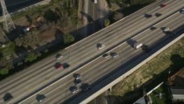 5K aerial stock footage of tracking traffic on Interstate 405, Carson, California Aerial Stock Footage | AX0017_015