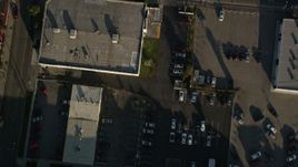 5K aerial stock footage tilt down to bird's eye of Ren-Mar Studios, Hollywood, California Aerial Stock Footage | AX0017_080