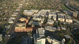 5K aerial stock footage approach and orbit Walt Disney Company studios, Burbank, California Aerial Stock Footage | AX0017_103E