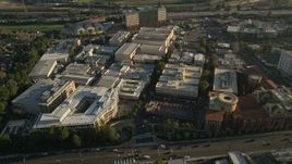 5K aerial stock footage of orbiting Walt Disney Company studios, Burbank, California Aerial Stock Footage | AX0017_105