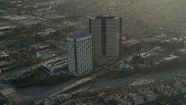 5K aerial stock footage of office buildings and freeways, Burbank, California Aerial Stock Footage | AX0017_108