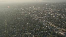 5K aerial stock footage of fly over residential neighborhoods, North Hollywood, California Aerial Stock Footage | AX0017_109