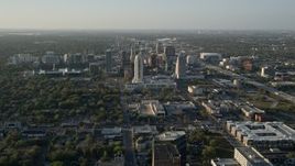 5K aerial stock footage orbiting Downtown Orlando at sunrise in florida  Aerial Stock Footage | AX0018_013
