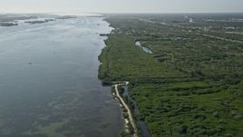 5K aerial stock footage of shoreline of the Indian River by Fort Pierce, Florida Aerial Stock Footage | AX0018_096E