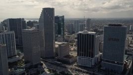 5K aerial stock footage of Southeast Financial Center skyscraper in Downtown Miami, Florida Aerial Stock Footage | AX0020_028