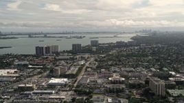 5K aerial stock footage of apartments and homes in the coastal community of Miami Shores, Florida Aerial Stock Footage | AX0021_005