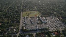 5K aerial stock footage of approaching Miami Killian Senior High School, Kendall, Florida Aerial Stock Footage | AX0024_002
