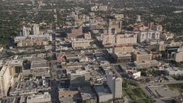 5K aerial stock footage of flying by office buildings, Coral Gables, Florida Aerial Stock Footage | AX0024_022E