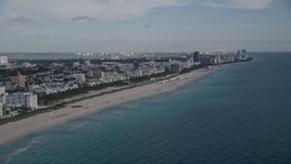 5K aerial stock footage of panning across from South Beach to Miami Beach, Miami Beach, Florida Aerial Stock Footage | AX0024_077