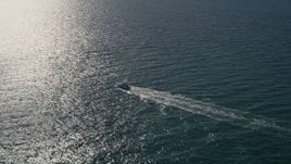 5K aerial stock footage of orbiting a fishing boat, Atlantic Ocean, Miami, Florida Aerial Stock Footage | AX0024_106