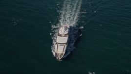 5K aerial stock footage of tracking a yacht, Atlantic Ocean, Miami, Florida Aerial Stock Footage | AX0024_107E