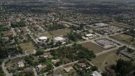 5K aerial stock footage of approaching the Upper Room Assembly, South Miami Heights, Florida Aerial Stock Footage | AX0025_007
