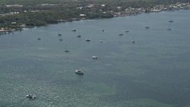 5K aerial stock footage video of flying over sailboats and mangroves on Blackwater Sound, Key Largo, Florida Aerial Stock Footage | AX0025_063
