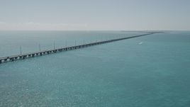 5K aerial stock footage of flying by Overseas Highway, approaching Conch Key, Marathon, Florida Aerial Stock Footage | AX0025_143