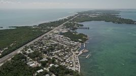 5K aerial stock footage of flying by Pelican Carefree RV Resort, Marathon, Florida Aerial Stock Footage | AX0025_153
