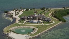 5K aerial stock footage of orbiting mansion on Long Point Key, Marathon, Florida Aerial Stock Footage | AX0025_158E