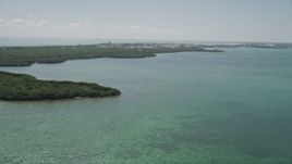 5K aerial stock footage of flying by coastal mangroves, Fat Deer Key, Marathon, Florida Aerial Stock Footage | AX0025_161
