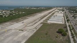 5K aerial stock footage of landing at the Florida Keys Marathon Airport; Marathon, Florida  Aerial Stock Footage | AX0025_167
