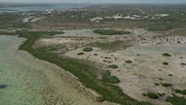 5K aerial stock footage of flying by mangroves on the island shore, Big Pine Key, Florida Aerial Stock Footage | AX0026_048
