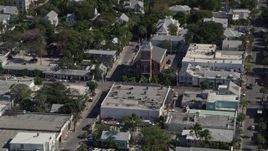 5K aerial stock footage of flying by Key West Chamber of Commerce, Key West, Florida Aerial Stock Footage | AX0026_080
