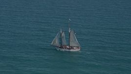 5K aerial stock footage of tracking a sailboat near Key West, Florida Aerial Stock Footage | AX0026_104E