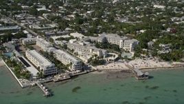 5K aerial stock footage of The Reach - A Waldorf Astoria Resort on the shore of Key West, Florida Aerial Stock Footage | AX0026_114