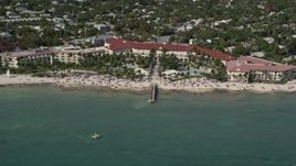 5K aerial stock footage of Casa Marina, a beachfront hotel in Key West, Florida Aerial Stock Footage | AX0026_115