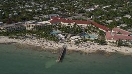 5K aerial stock footage of flying by the Casa Marina, Key West, Florida Aerial Stock Footage | AX0027_008