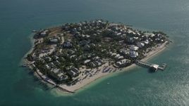 5K aerial stock footage of approaching homes on Sunset Key, Key West, Florida Aerial Stock Footage | AX0027_016