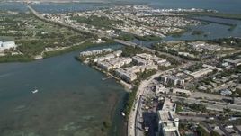 5K aerial stock footage of following coast toward Stock Island, Key West, Florida Aerial Stock Footage | AX0027_030