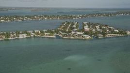 5K aerial stock footage of approaching residential neighborhoods, Lower Sugarloaf Key, Florida Aerial Stock Footage | AX0027_048