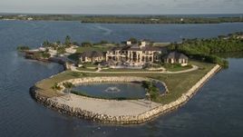 5K aerial stock footage of orbiting mansion on the shore, Marathon, Florida Aerial Stock Footage | AX0028_004