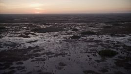 5K aerial stock footage of flying by wetlands, Southern Glades, Florida, twilight Aerial Stock Footage | AX0028_055
