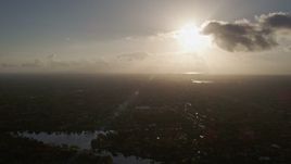 5K aerial stock footage of flying over Kendall, Florida, sunrise Aerial Stock Footage | AX0029_001
