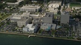 5K aerial stock footage of Mercy Hospital in Coconut Grove, Florida Aerial Stock Footage | AX0031_018